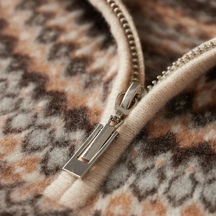 Elegante jersey de cachemira con cremallera