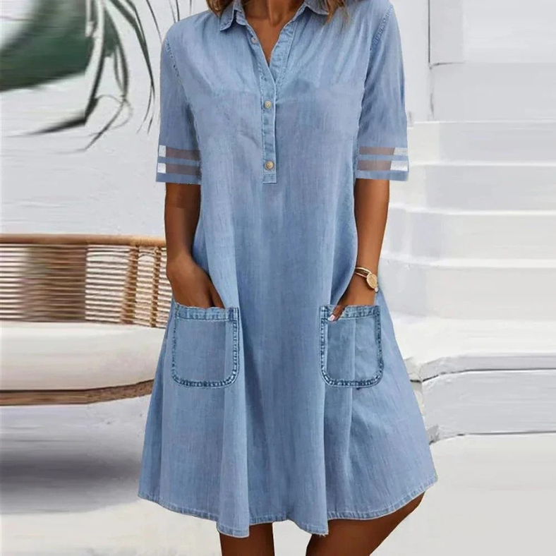 Yarimar | Vestido Midi Denim Elegante