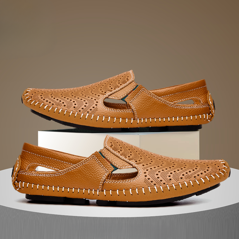 Sandalias de piel con tiras