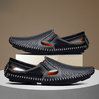 Sandalias de piel con tiras