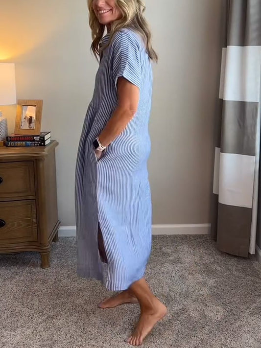 Valeria | Vestido A Rayas Elegante