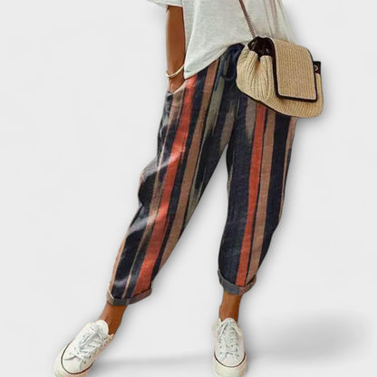 Burga - Pantalones cómodos de algodón y lino