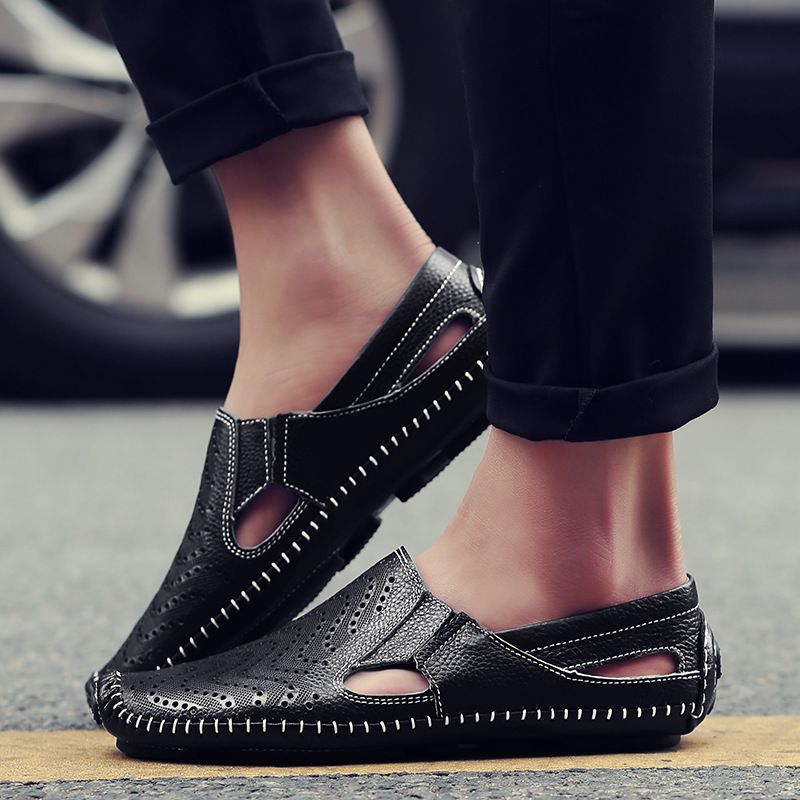 Sandalias de piel con tiras