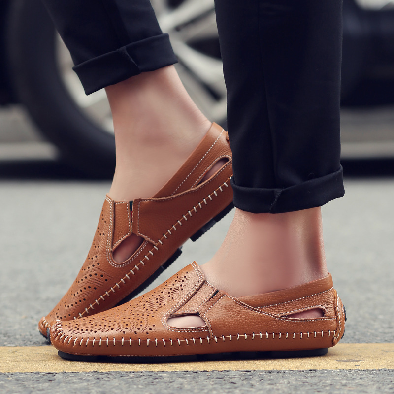 Sandalias de piel con tiras