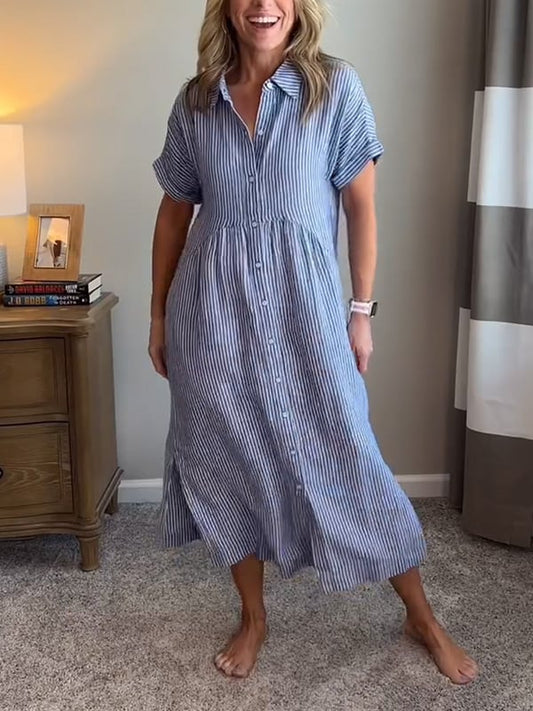 Valeria | Vestido A Rayas Elegante