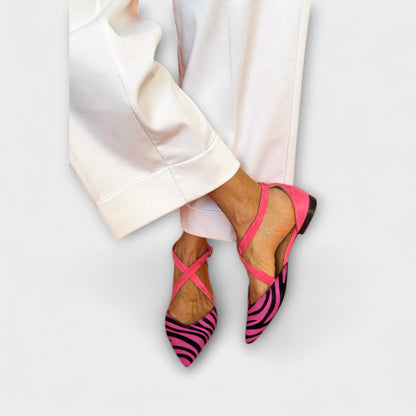 Zarella – Zebra-Flats en Poder Rosa